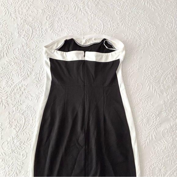 NWOT Lulus Impressive Edge Black Color Block Strapless Midi Dress Medium - Picture 5 of 7